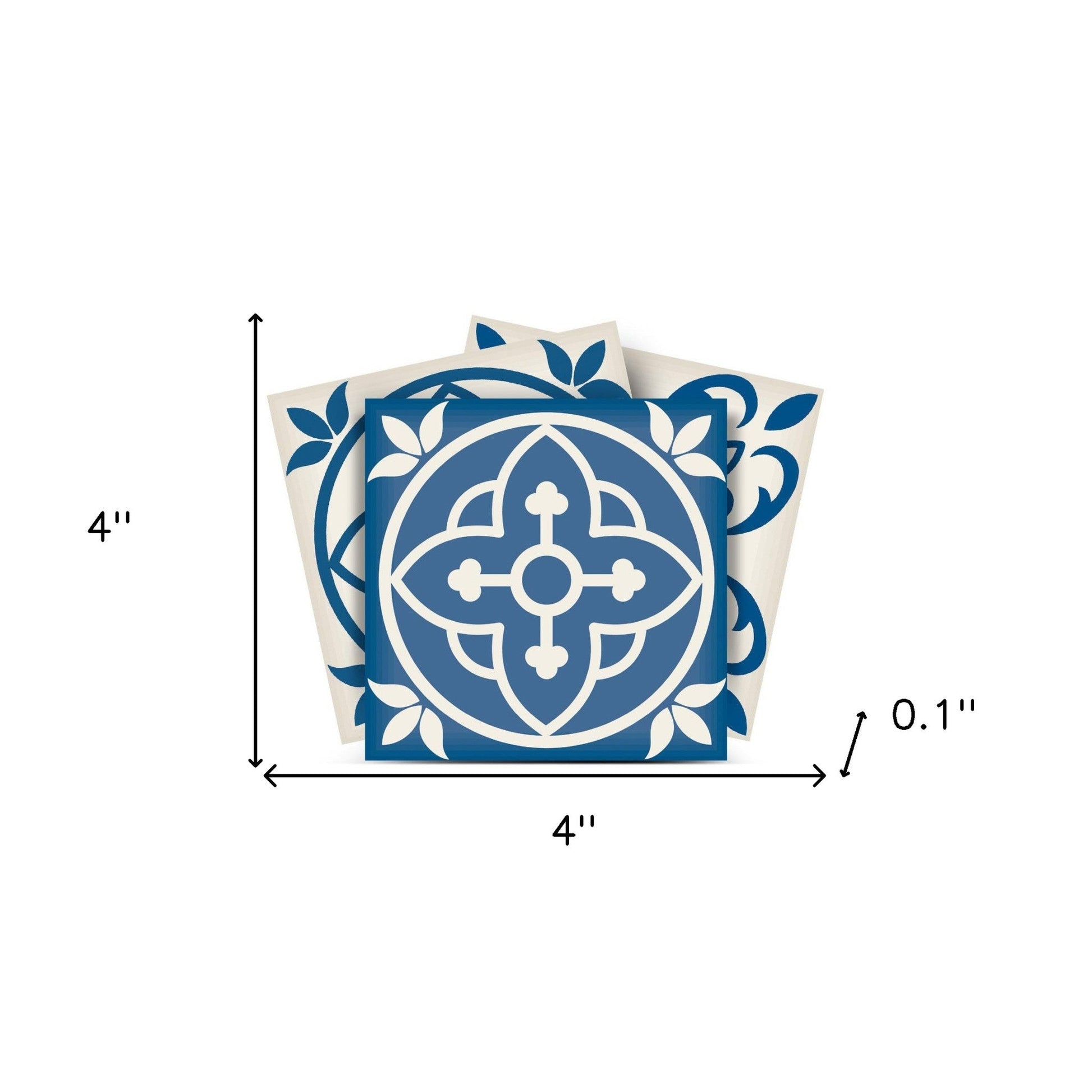 4" X 4" Blue Gray Yellow Pop Peel And Stick Removable Tiles HomeRoots