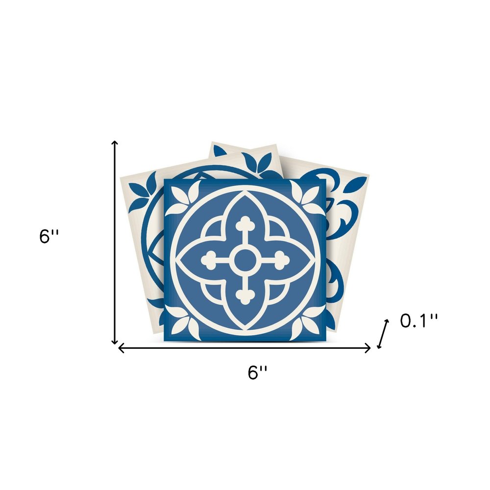 4" X 4" Blue Gray Yellow Pop Peel And Stick Removable Tiles HomeRoots