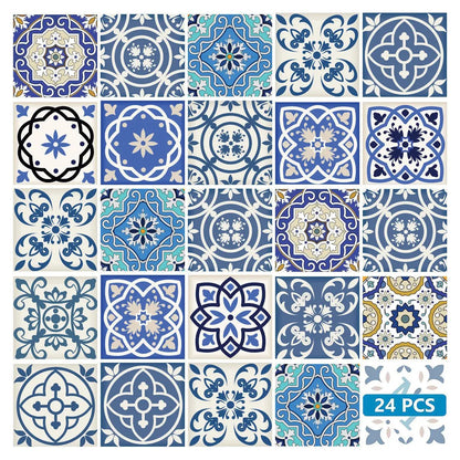 4" X 4" Blue Gray Yellow Pop Peel And Stick Removable Tiles HomeRoots