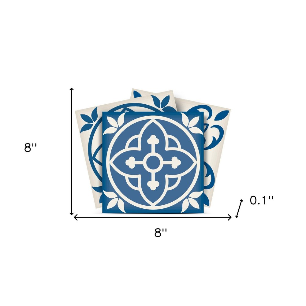 4" X 4" Blue Gray Yellow Pop Peel And Stick Removable Tiles HomeRoots