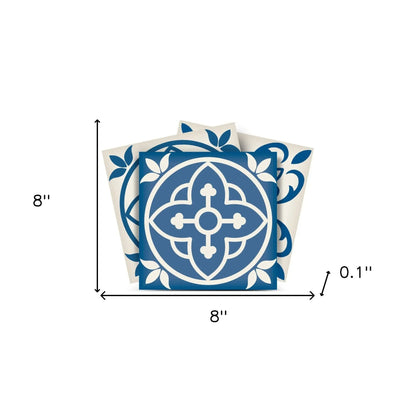 4" X 4" Blue Gray Yellow Pop Peel And Stick Removable Tiles HomeRoots