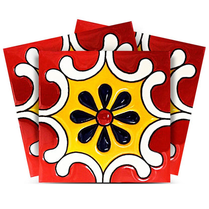 7" x 7" Red And White Vinyl Peel And Stick Removable Tiles HomeRoots