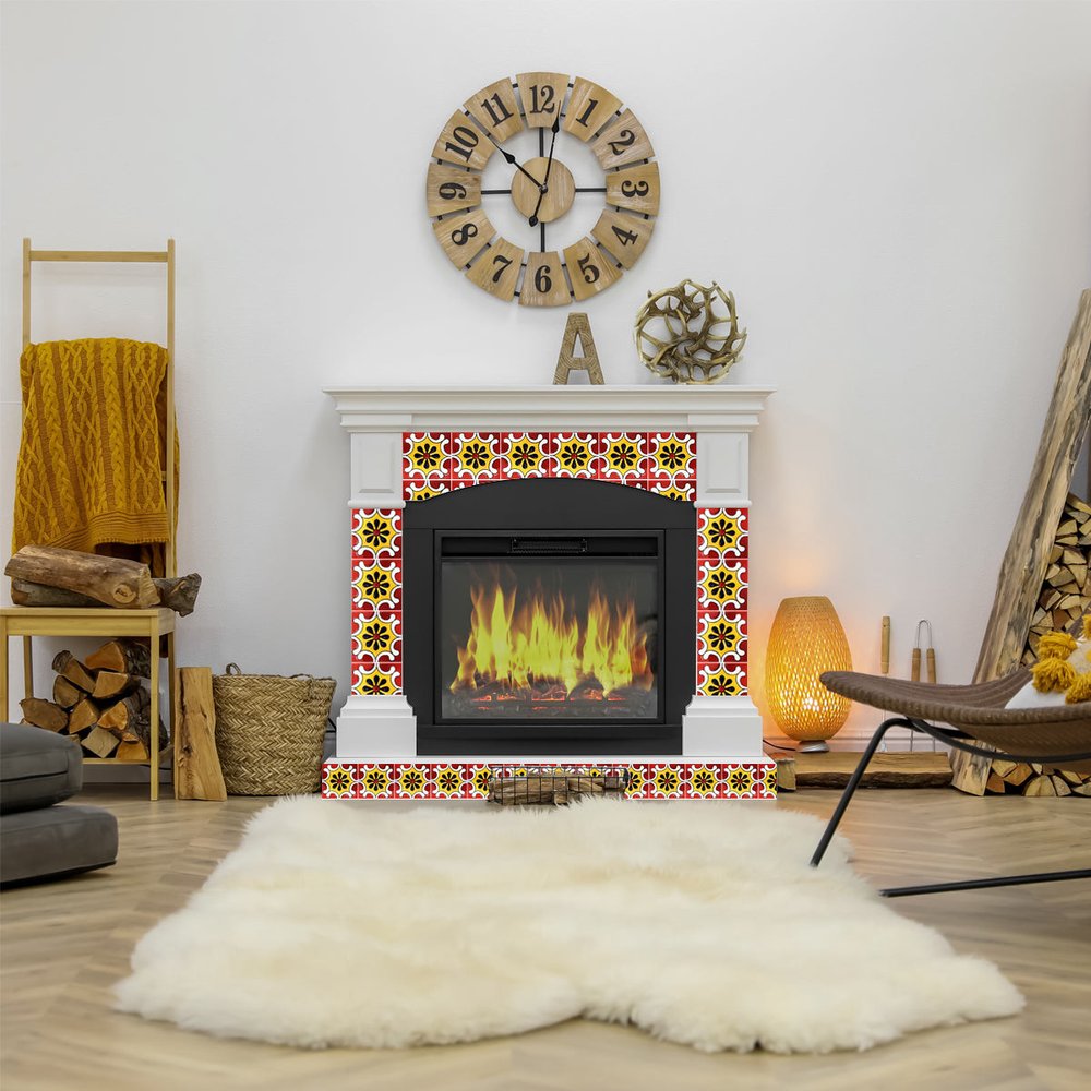 4" X 4" Blue Gray Yellow Pop Peel And Stick Removable Tiles HomeRoots