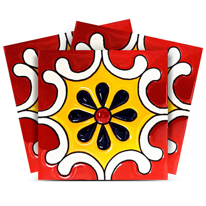 4" X 4" Blue Gray Yellow Pop Peel And Stick Removable Tiles HomeRoots