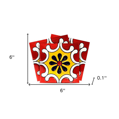 4" X 4" Blue Gray Yellow Pop Peel And Stick Removable Tiles HomeRoots