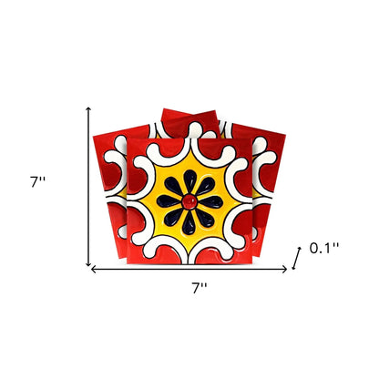 4" X 4" Blue Gray Yellow Pop Peel And Stick Removable Tiles HomeRoots