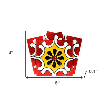 4" X 4" Blue Gray Yellow Pop Peel And Stick Removable Tiles HomeRoots