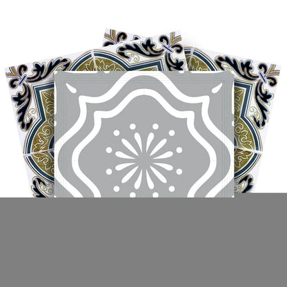 4" X 4" Vintage Sage Medallion Peel And Stick Removable Tiles HomeRoots