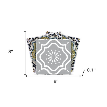 4" X 4" Vintage Sage Medallion Peel And Stick Removable Tiles HomeRoots