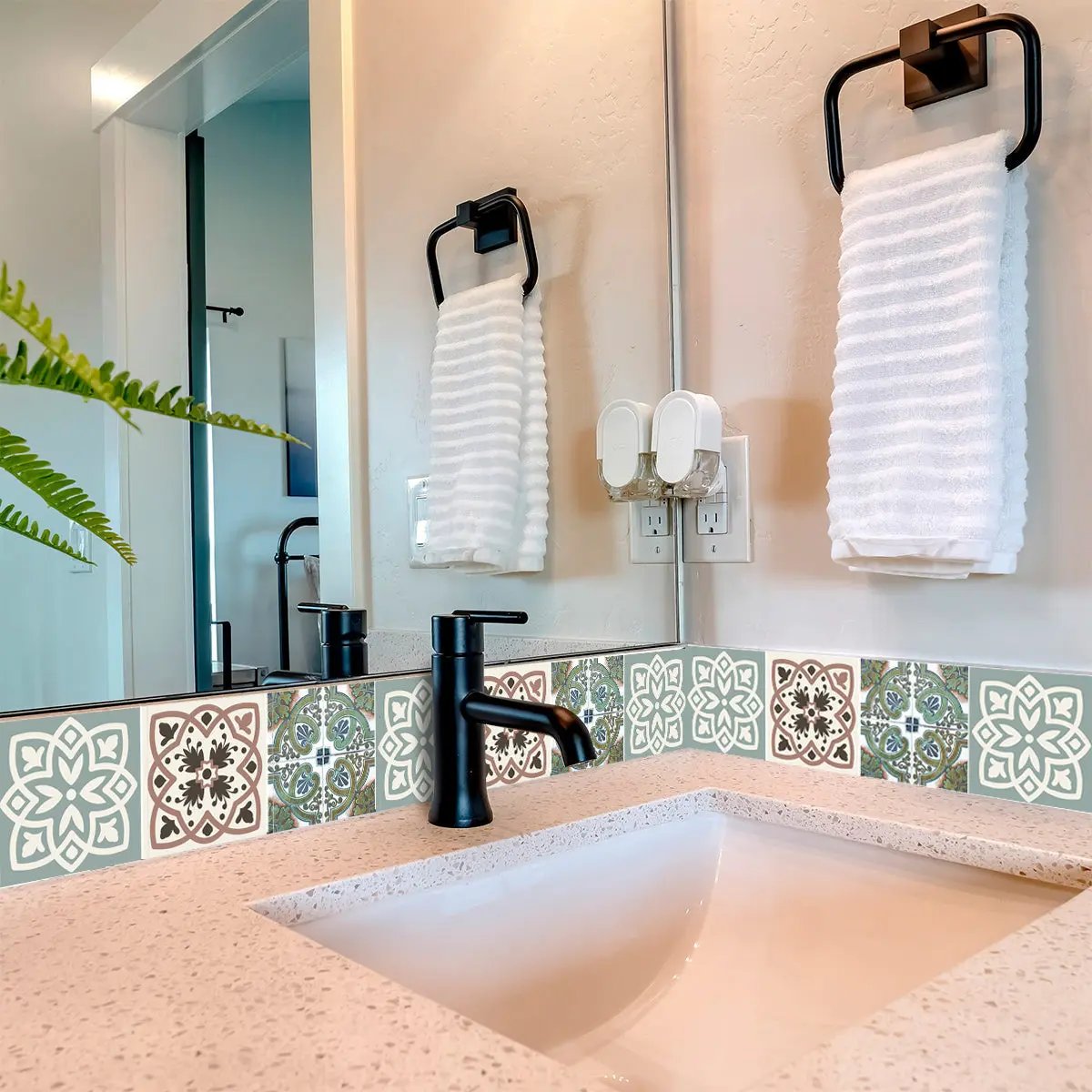 4" X 4" Vintage Sage Mosaic Peel And Stick Removable Tiles HomeRoots