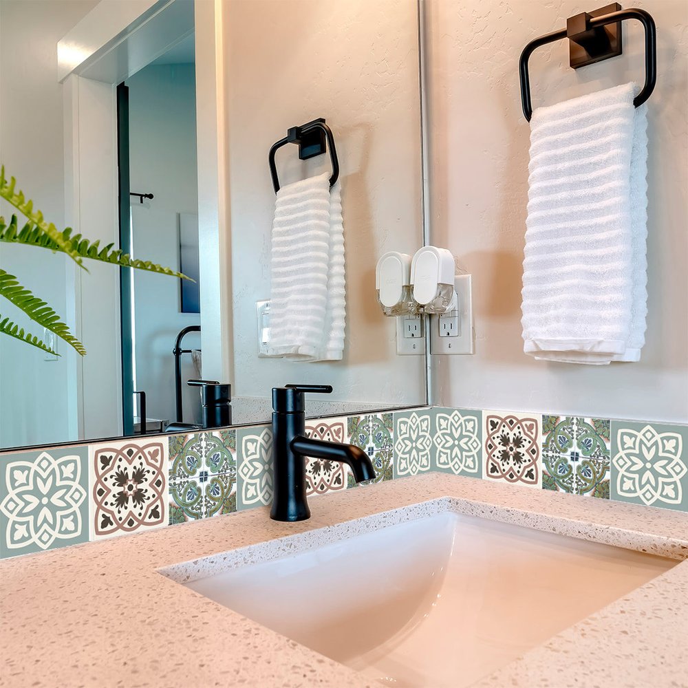 4" X 4" Vintage Sage Mosaic Peel And Stick Removable Tiles HomeRoots