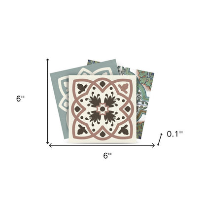 4" X 4" Vintage Sage Mosaic Peel And Stick Removable Tiles HomeRoots