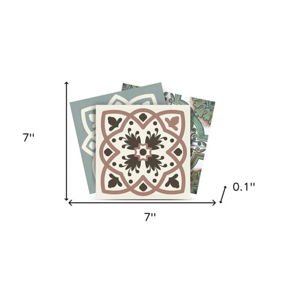 4" X 4" Vintage Sage Mosaic Peel And Stick Removable Tiles HomeRoots