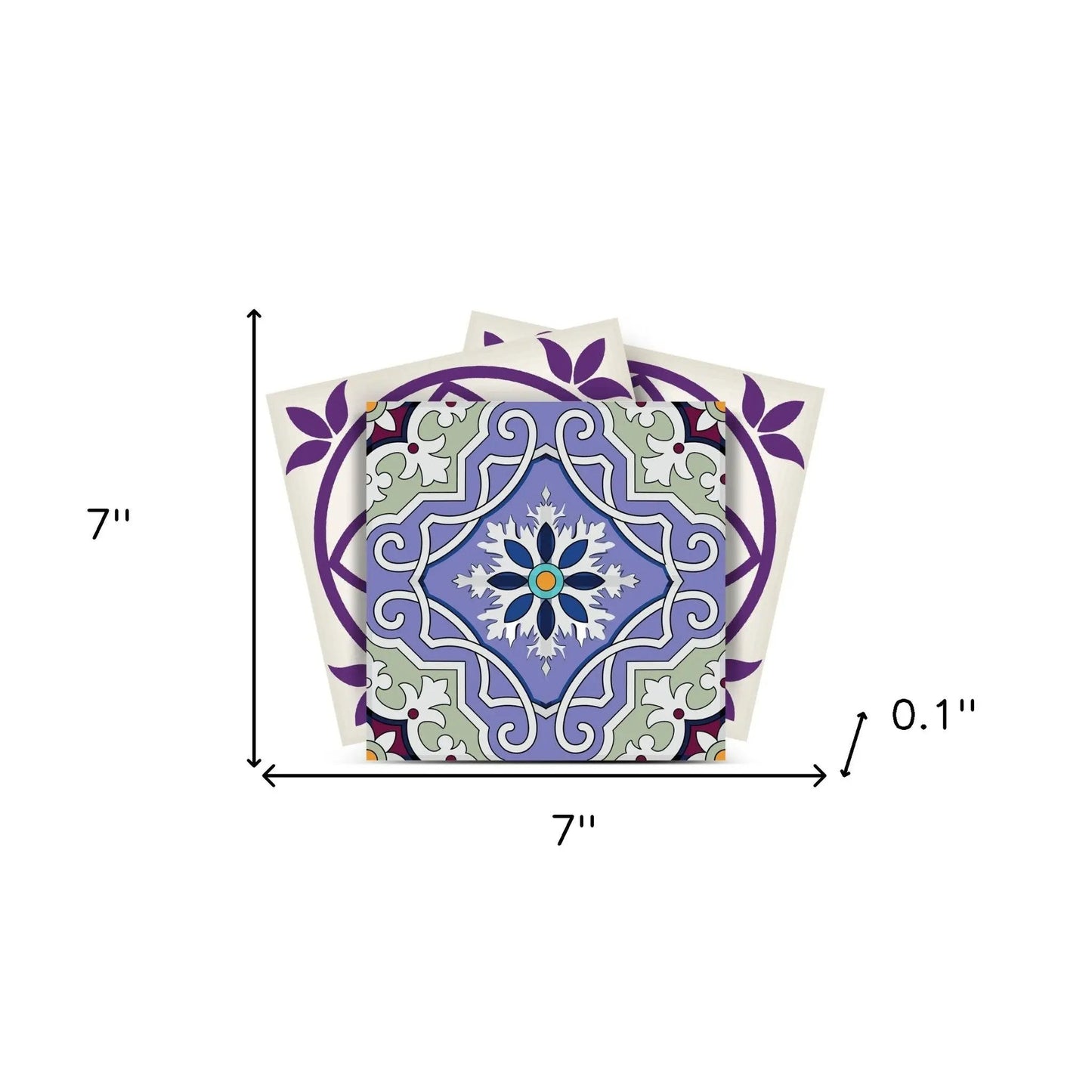 4" X 4" Vintage Purple And Taupe Mosaic Peel And Stick Removable Tiles HomeRoots