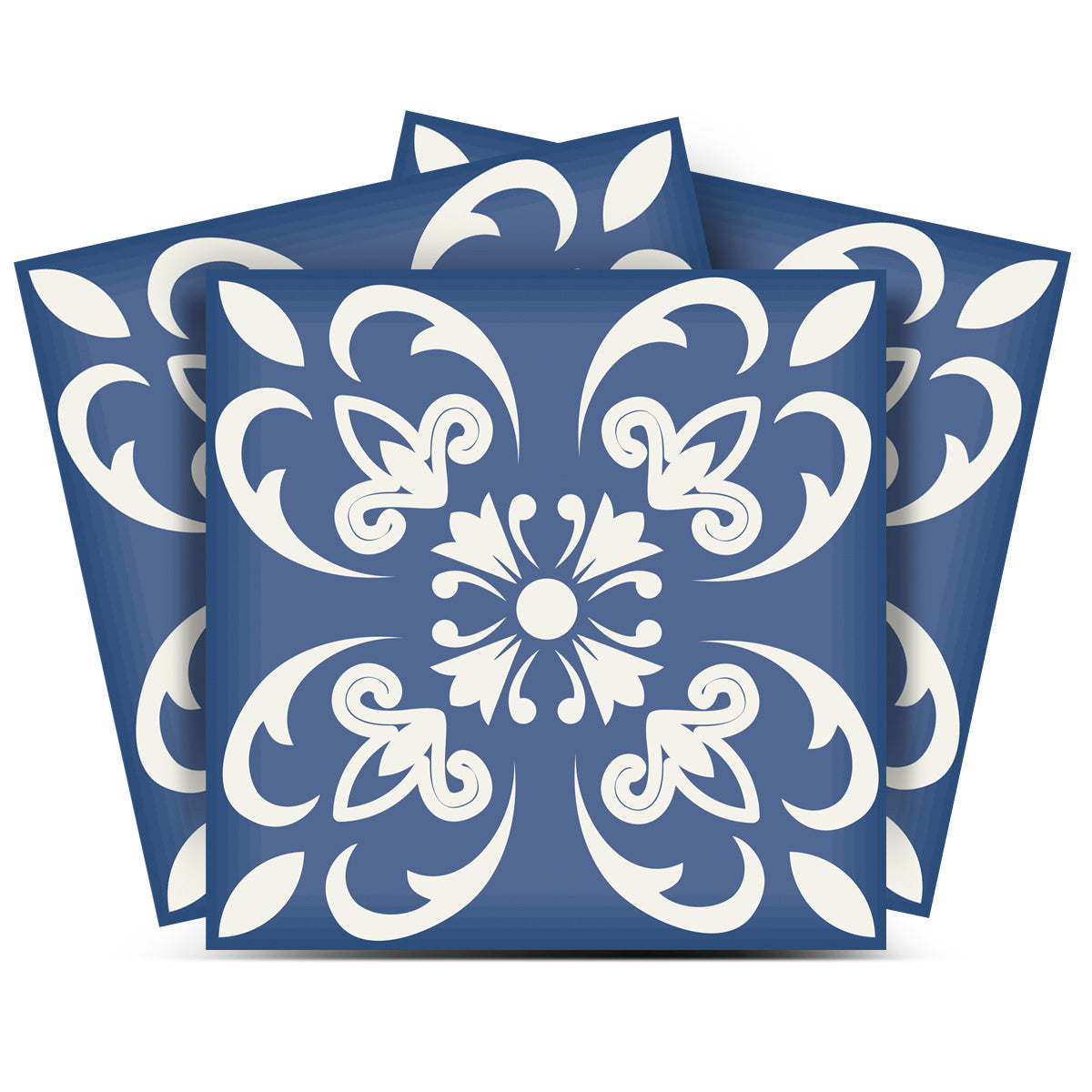 4" X 4" Wedgwood Blue And White Peel And Stick Removable Tiles HomeRoots