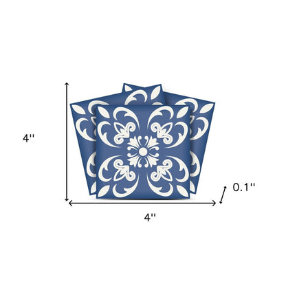 5" X 5" Wedgwood Blue And White  Peel And Stick Removable Tiles HomeRoots