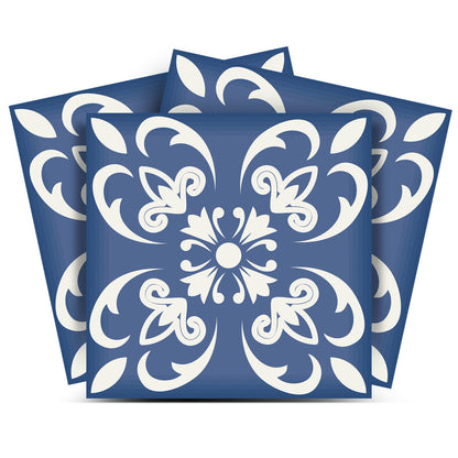 4" X 4" Wedgwood Blue And White Peel And Stick Removable Tiles