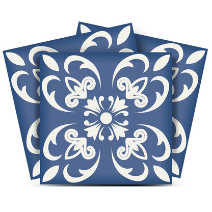 4" X 4" Wedgwood Blue And White Peel And Stick Removable Tiles HomeRoots
