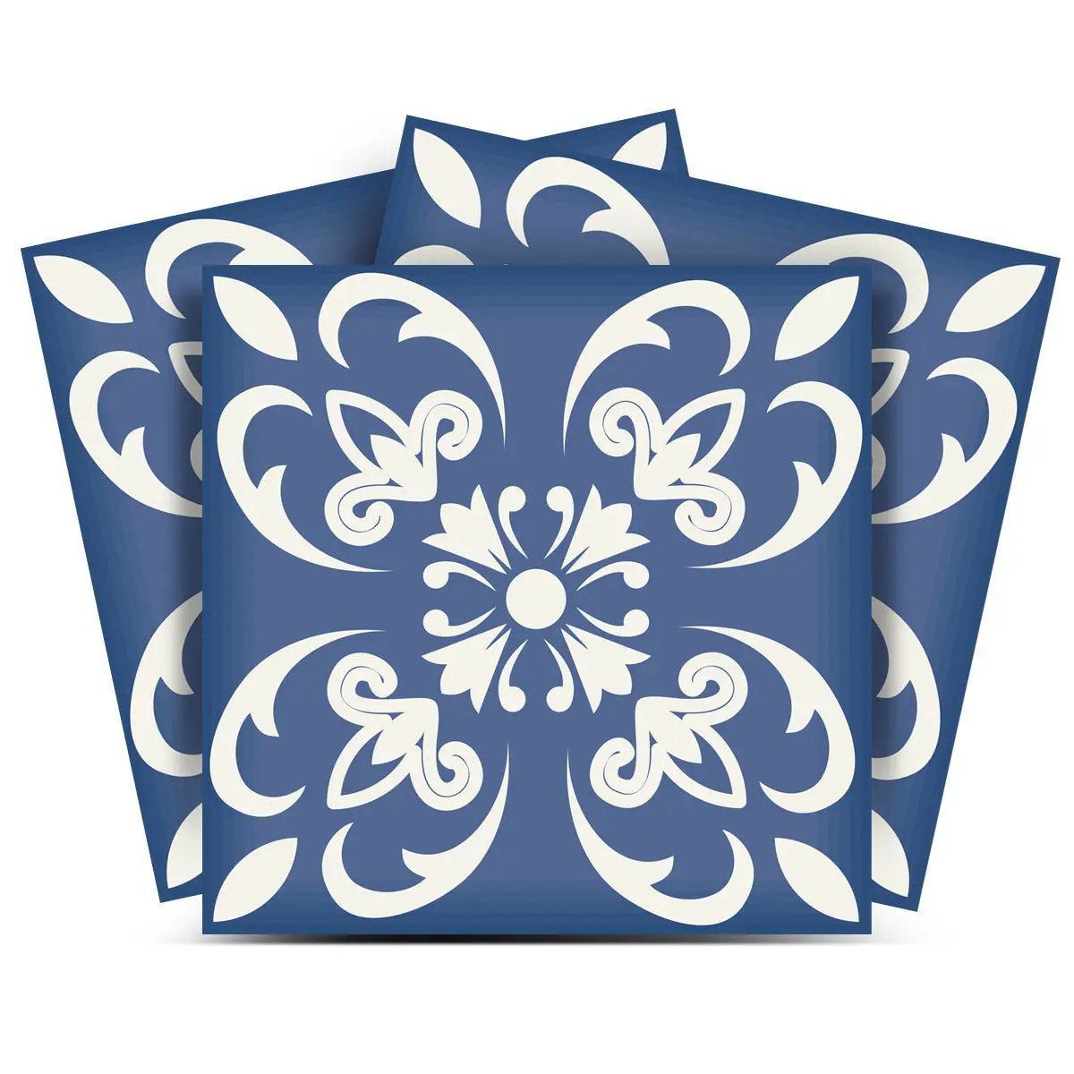 4" X 4" Wedgwood Blue And White Peel And Stick Removable Tiles HomeRoots