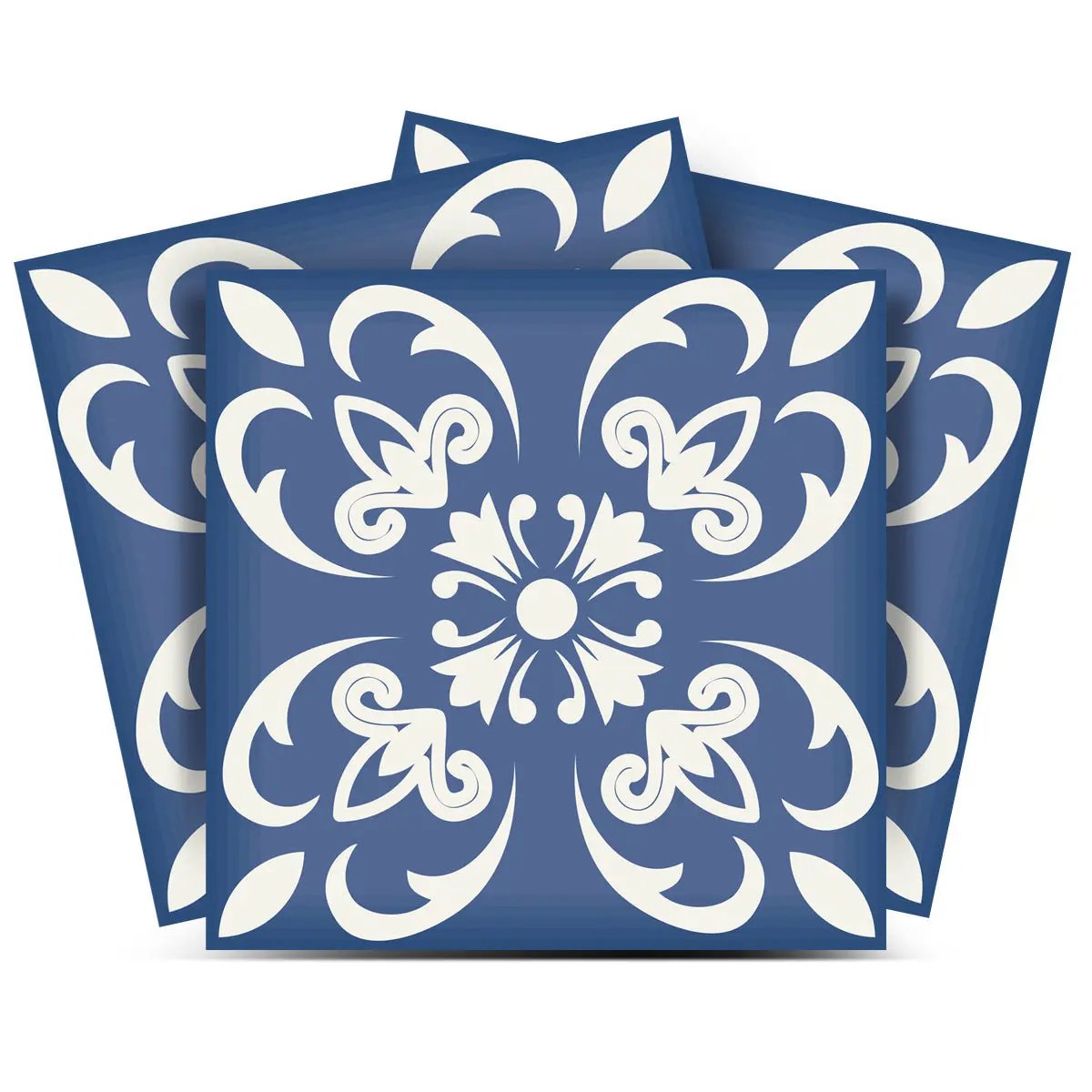 4" X 4" Wedgwood Blue And White Peel And Stick Removable Tiles HomeRoots