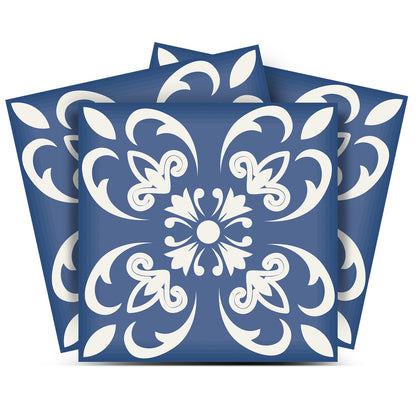 4" X 4" Wedgwood Blue And White Peel And Stick Removable Tiles HomeRoots