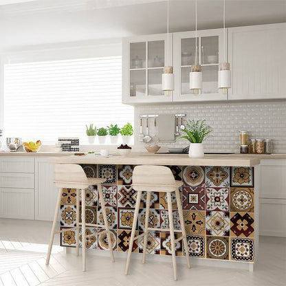 4" X 4" Shades Of Brown Mosaic Peel And Stick Removable Tiles HomeRoots