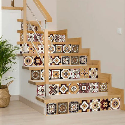 4" X 4" Shades Of Brown Mosaic Peel And Stick Removable Tiles HomeRoots