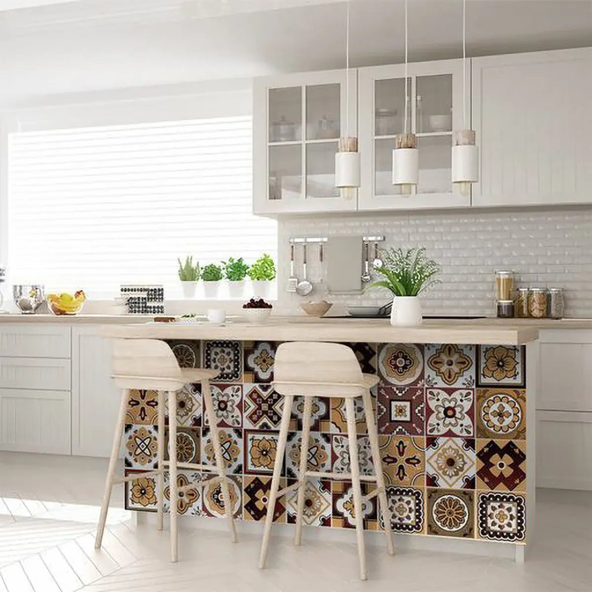 4" X 4" Shades Of Brown Mosaic Peel And Stick Removable Tiles HomeRoots