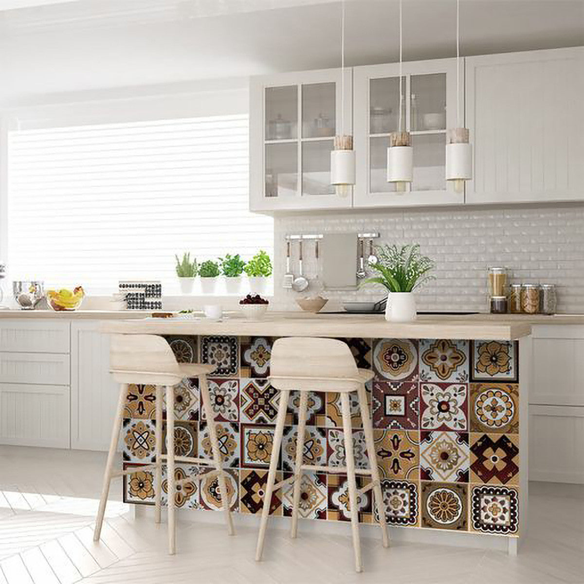 4" X 4" Shades Of Brown Mosaic Peel And Stick Removable Tiles HomeRoots