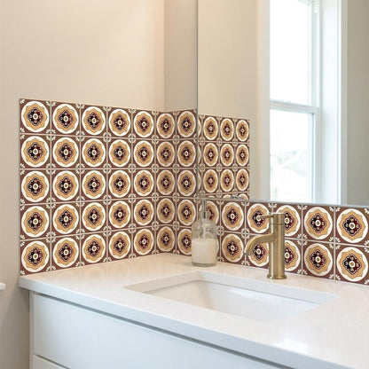 7" x 7" Brown And White Peel And Stick Removable Tiles HomeRoots