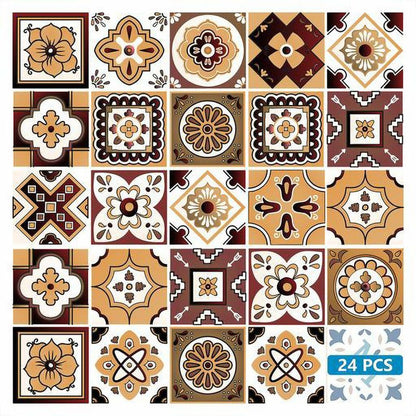 7" x 7" Brown And White Peel And Stick Removable Tiles HomeRoots