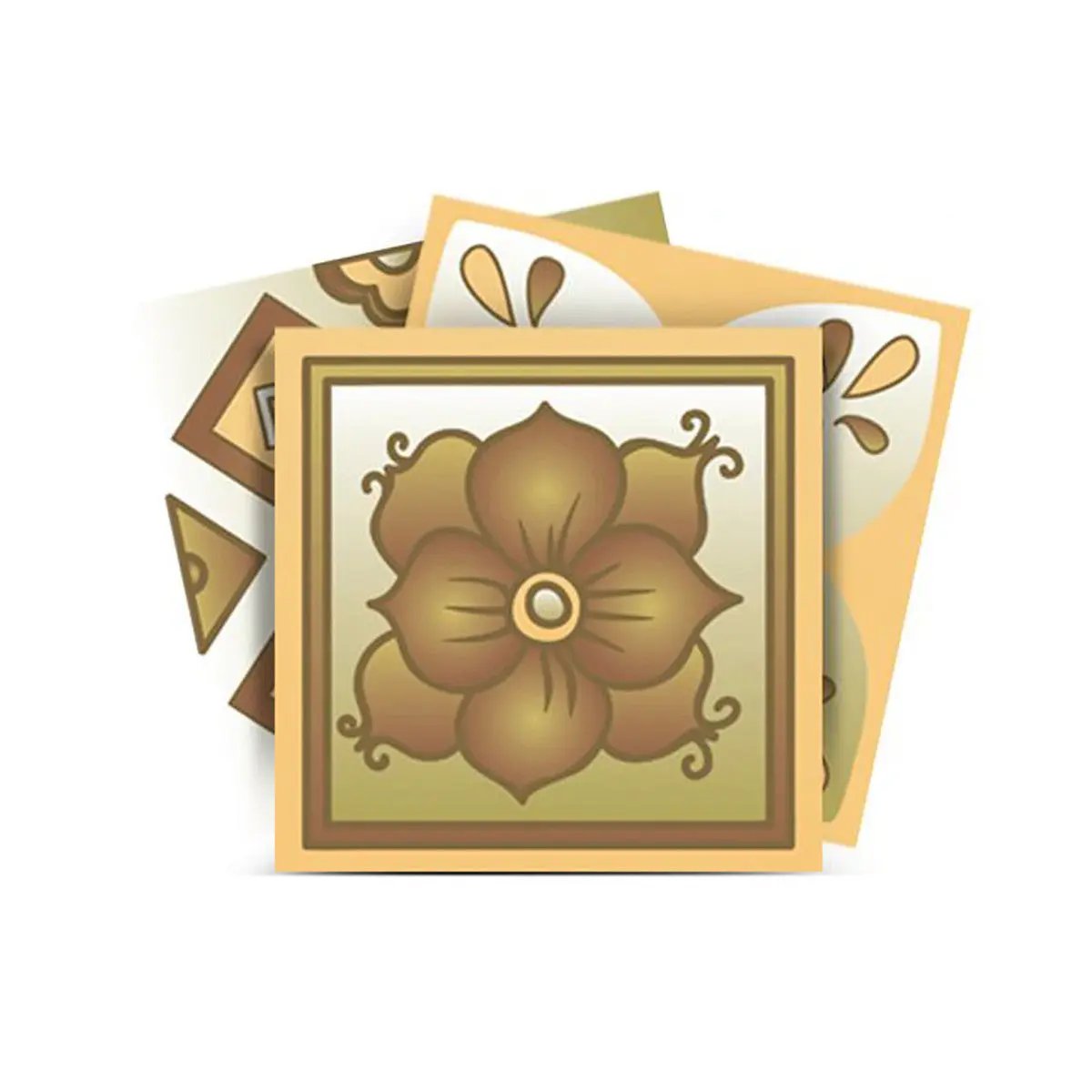 4" X 4" Vintage Beige And White Peel And Stick Removable Tiles HomeRoots