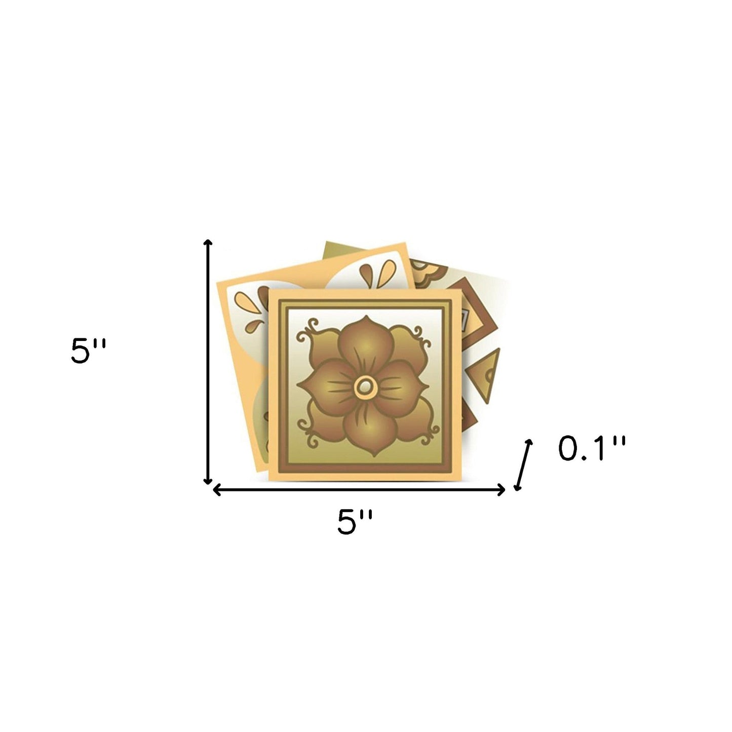 4" X 4" Vintage Beige And White Peel And Stick Removable Tiles HomeRoots