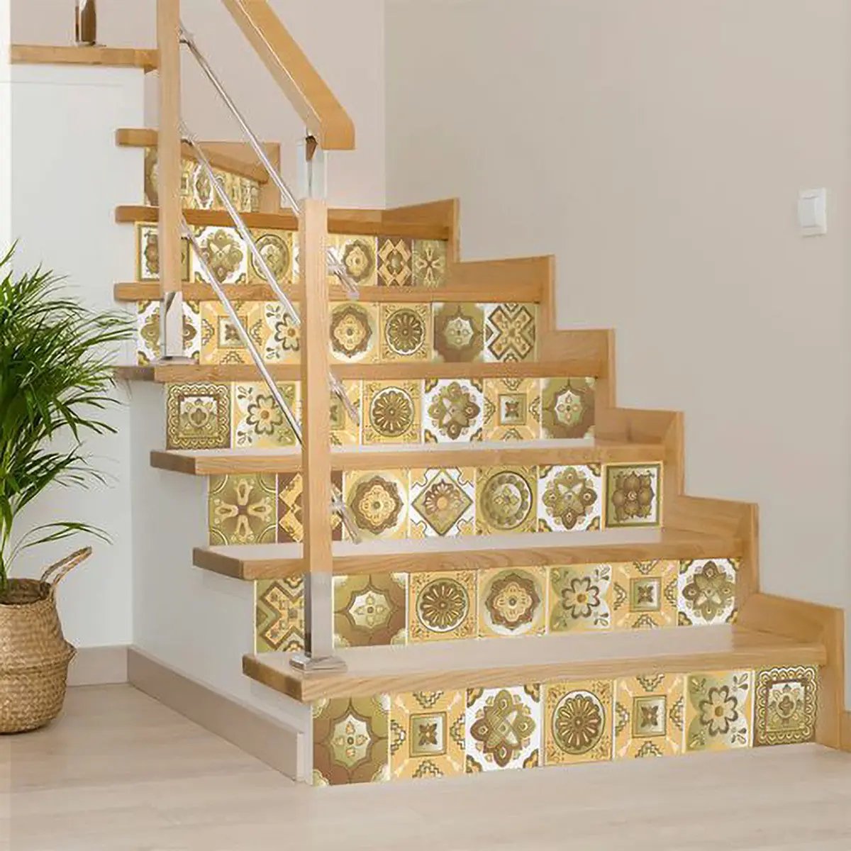 4" X 4" Vintage Beige And White Peel And Stick Removable Tiles HomeRoots