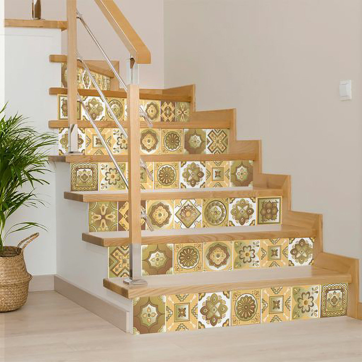 4" X 4" Vintage Beige And White Peel And Stick Removable Tiles HomeRoots