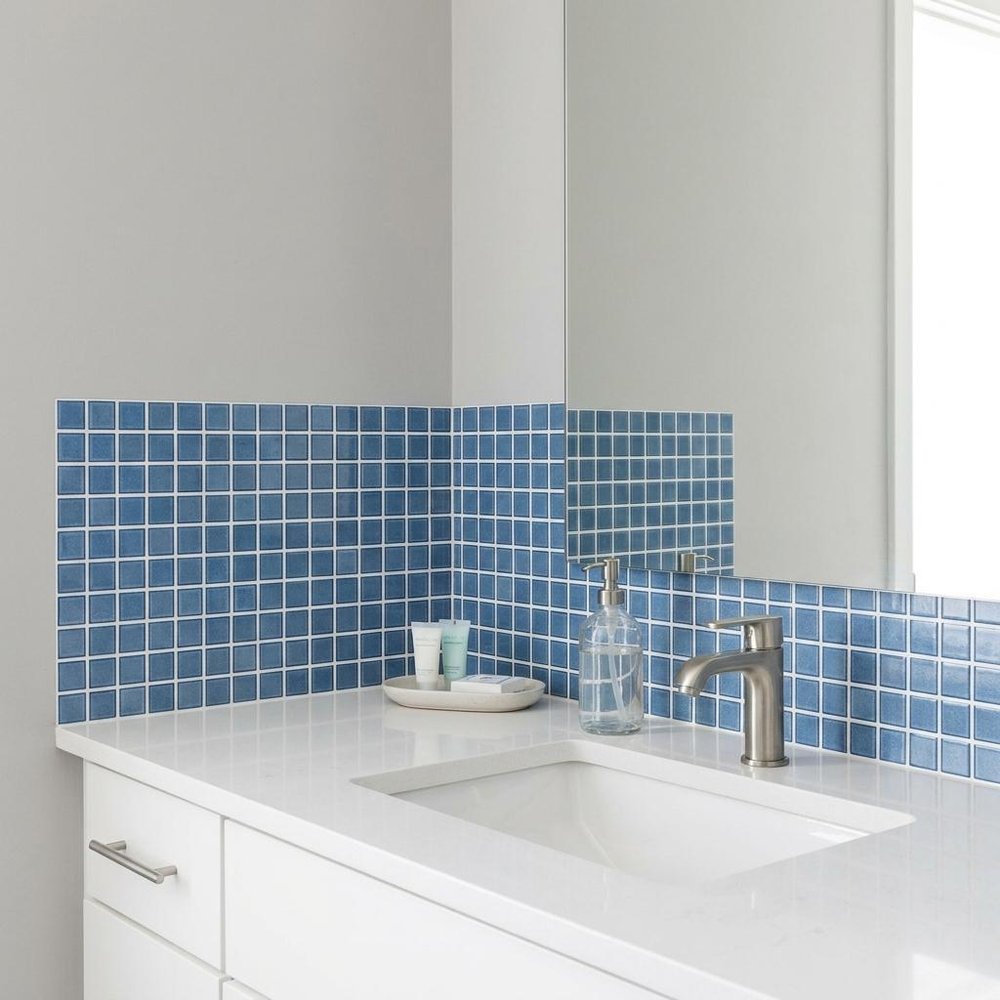 5" X 5" Vintage Turq Blue And White Peel And Stick Removable Tiles HomeRoots