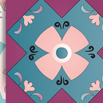 4" X 4" Vintage Turq Blush And Mauve Peel And Stick Removable Tiles HomeRoots