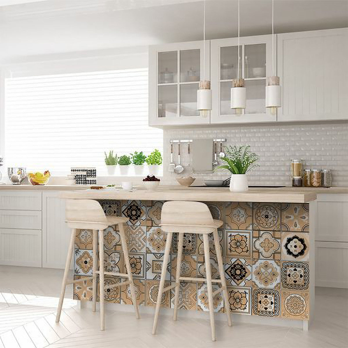 4" X 4" Shades Of Taupe Mosaic Peel And Stick Removable Tiles HomeRoots