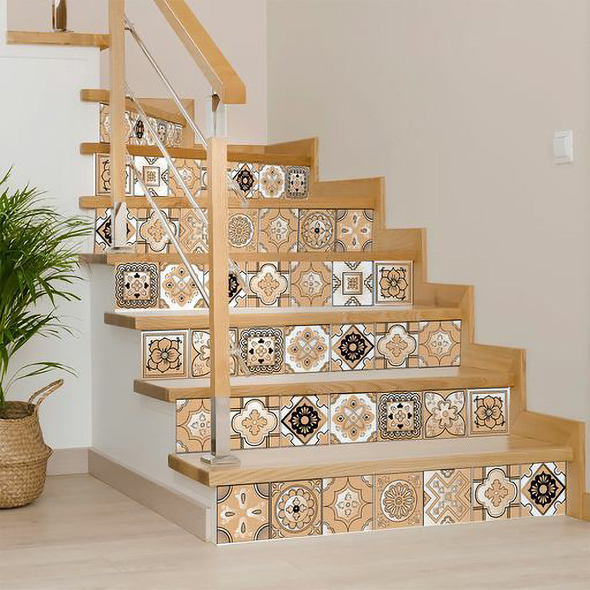 4" X 4" Shades Of Taupe Mosaic Peel And Stick Removable Tiles HomeRoots