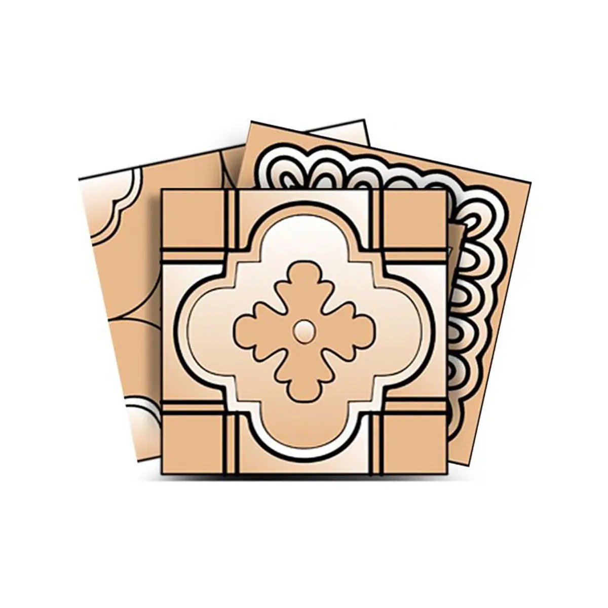 4" X 4" Shades Of Taupe Mosaic Peel And Stick Removable Tiles HomeRoots