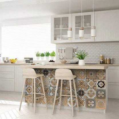 4" X 4" Shades Of Taupe Mosaic Peel And Stick Removable Tiles HomeRoots