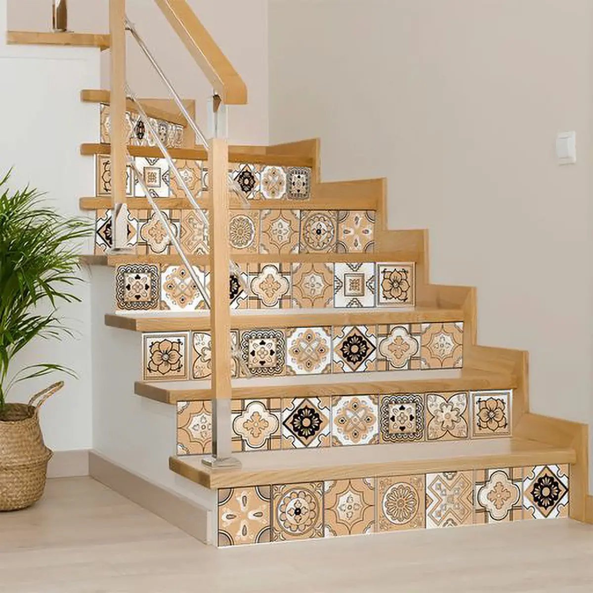 4" X 4" Shades Of Taupe Mosaic Peel And Stick Removable Tiles HomeRoots