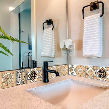 4" X 4" Shades Of Taupe Mosaic Peel And Stick Removable Tiles HomeRoots