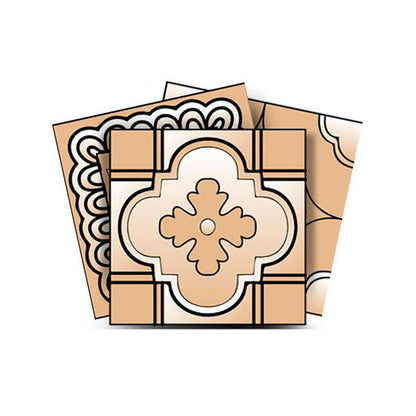 4" X 4" Shades Of Taupe Mosaic Peel And Stick Removable Tiles HomeRoots