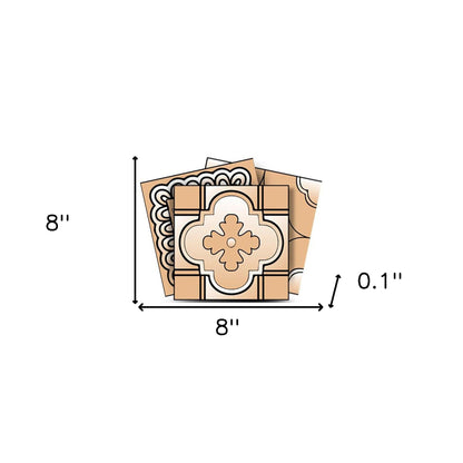 4" X 4" Shades Of Taupe Mosaic Peel And Stick Removable Tiles HomeRoots