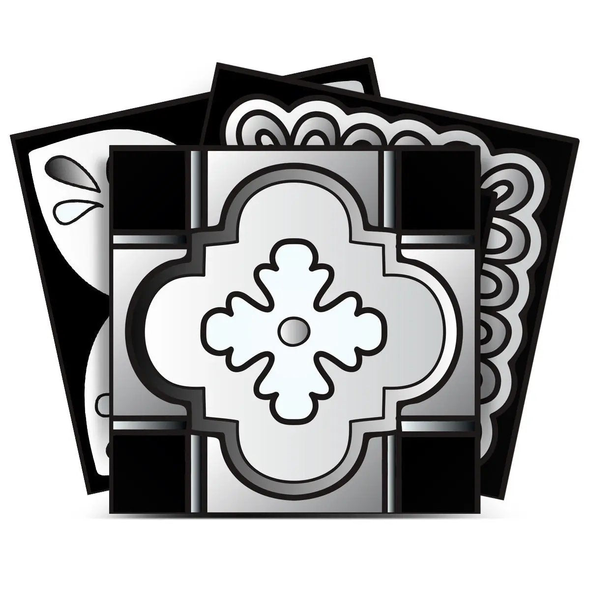 4" X 4" Black White And Gray Mosaic Peel And Stick Removable Tiles HomeRoots