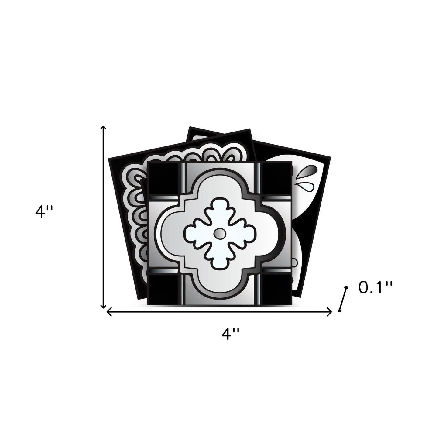 4" X 4" Black White And Gray Mosaic Peel And Stick Removable Tiles HomeRoots