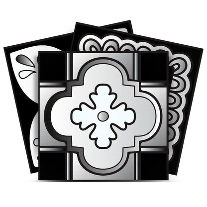 4" X 4" Black White And Gray Mosaic Peel And Stick Removable Tiles HomeRoots