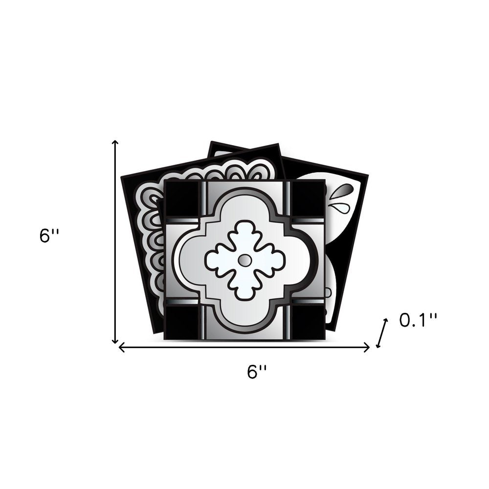 4" X 4" Black White And Gray Mosaic Peel And Stick Removable Tiles HomeRoots