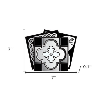 4" X 4" Black White And Gray Mosaic Peel And Stick Removable Tiles HomeRoots